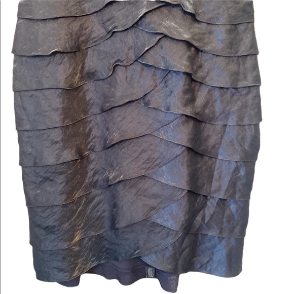 Adrianna Papell Steel Blue Petite Sleeveless Ruffled Dress - Picture 3 of 12